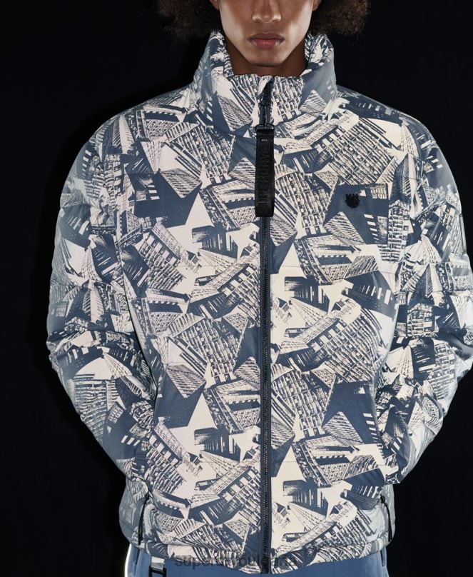 Superdry облекло N00H4780 тъмно сив мъже излишно отразяващо пухено яке