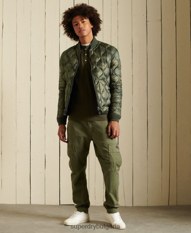 Superdry облекло N00H4785 зелено мъже лайнер бомбър яке
