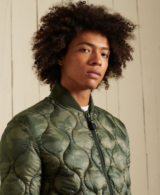 Superdry облекло N00H4785 зелено мъже лайнер бомбър яке