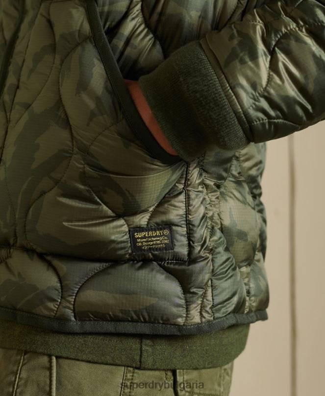Superdry облекло N00H4785 зелено мъже лайнер бомбър яке
