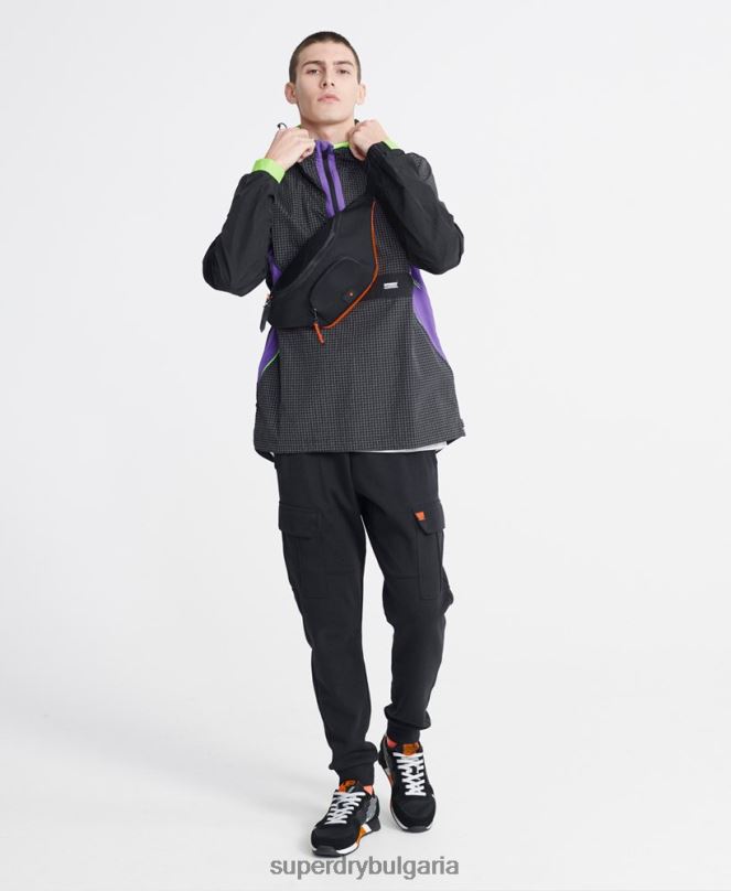 Superdry облекло N00H4792 черен мъже градски неонов над главата cagoule