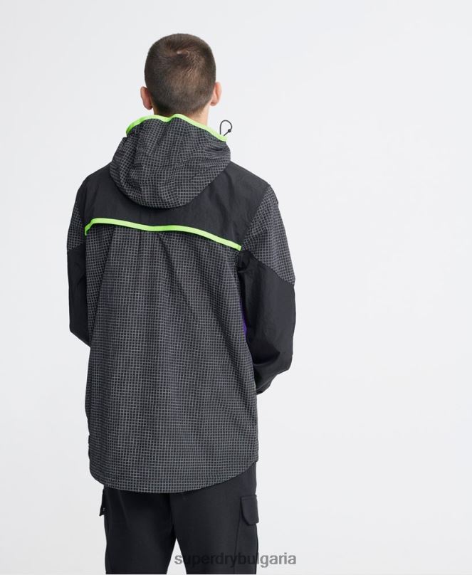 Superdry облекло N00H4792 черен мъже градски неонов над главата cagoule