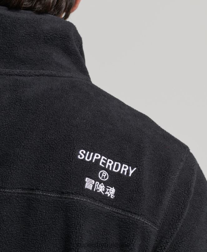 Superdry облекло N00H4996 черен мъже яке с цип от полар с лого