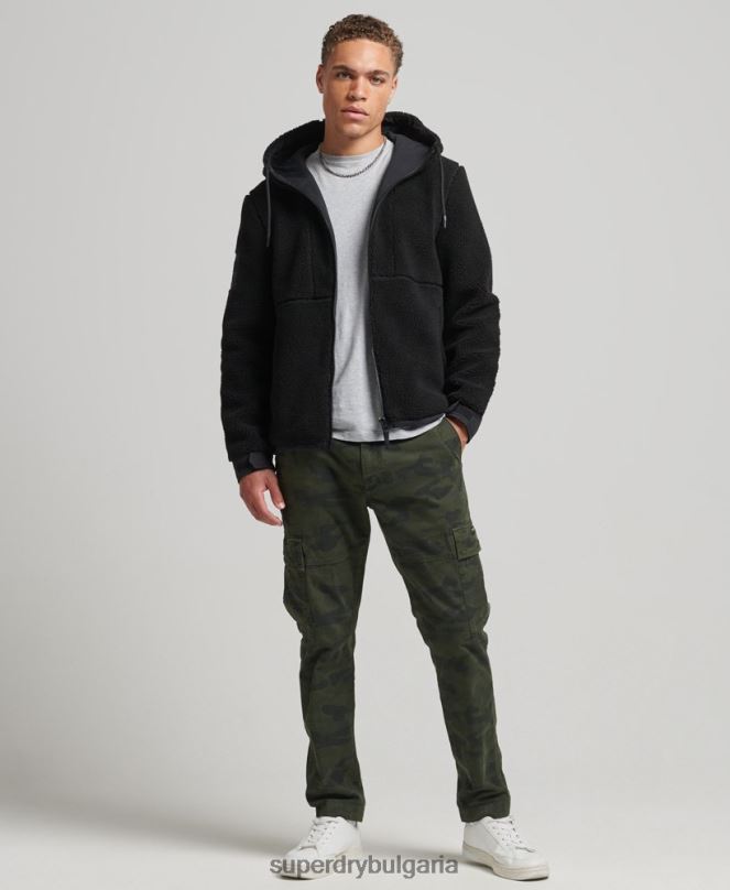 Superdry облекло N00H5002 черен мъже xpd хибридно борг яке