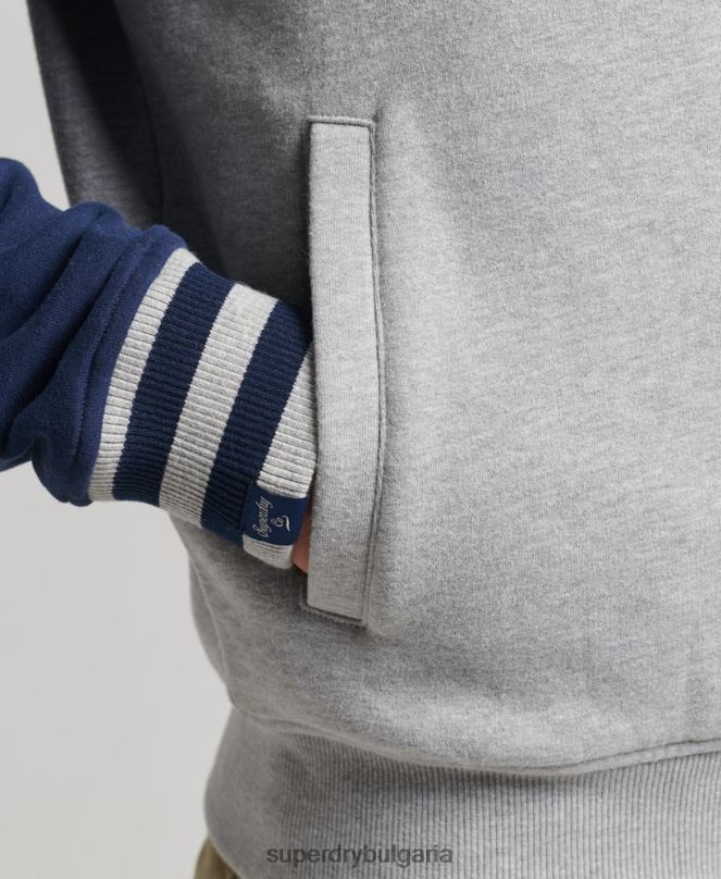 Superdry облекло N00H5202 военноморски флот мъже ретро колегиално бомбър яке