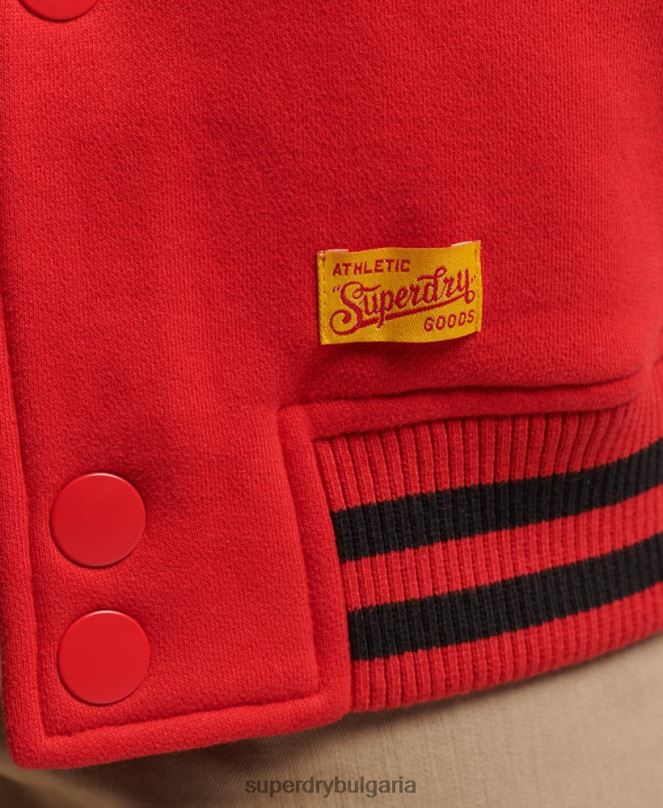 Superdry облекло N00H5217 червен мъже университетско яке от трико