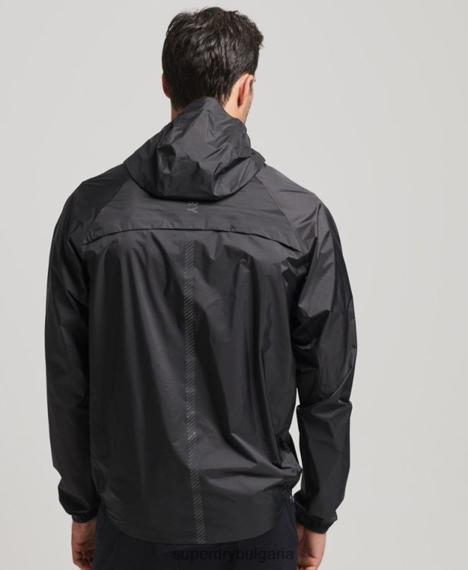 Superdry облекло N00H5363 черен мъже run леко водоустойчиво яке