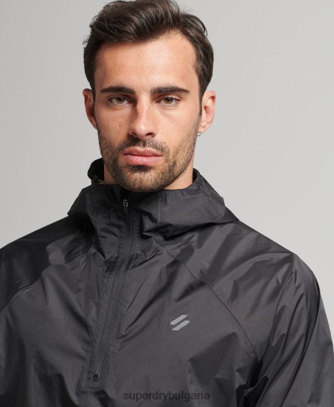 Superdry облекло N00H5363 черен мъже run леко водоустойчиво яке