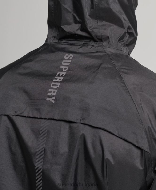 Superdry облекло N00H5363 черен мъже run леко водоустойчиво яке