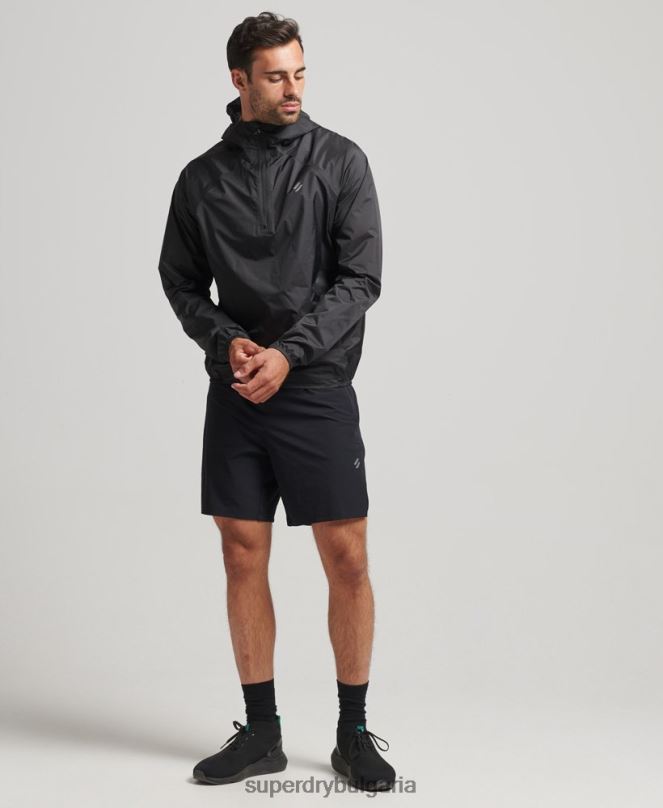 Superdry облекло N00H5363 черен мъже run леко водоустойчиво яке