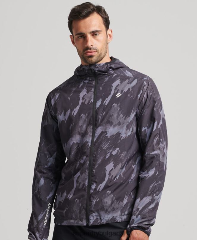 Superdry облекло N00H5366 тъмно сив мъже яке за бягане