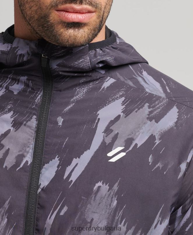 Superdry облекло N00H5366 тъмно сив мъже яке за бягане