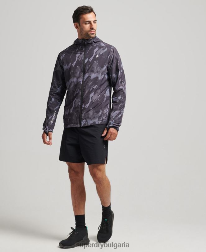 Superdry облекло N00H5366 тъмно сив мъже яке за бягане