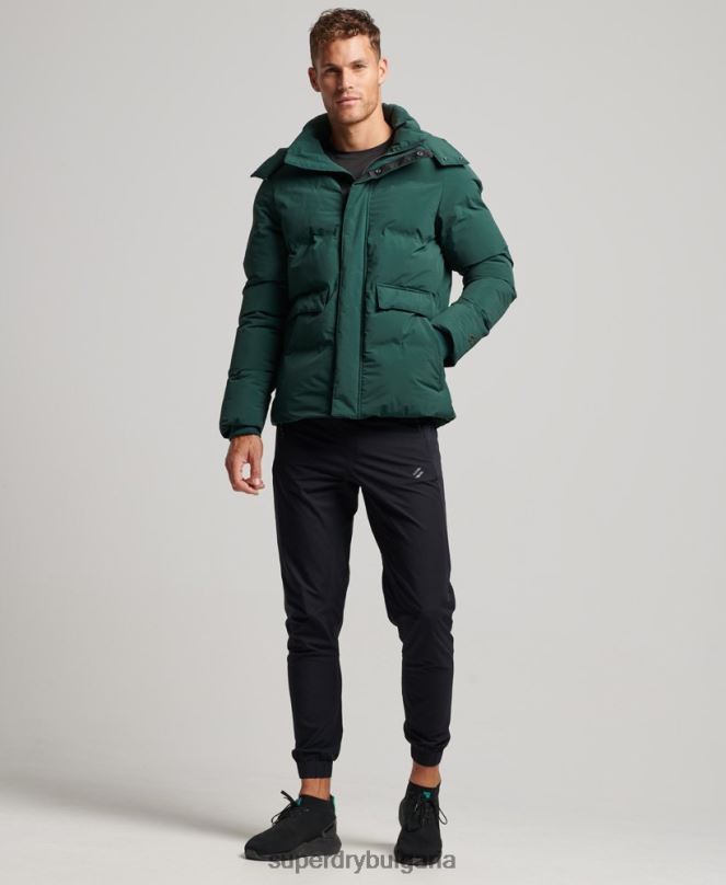 Superdry облекло N00H5381 зелено мъже късо пухкаво яке