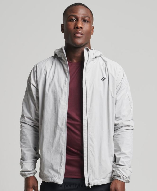 Superdry облекло N00H5389 светло сив мъже яке за бягане