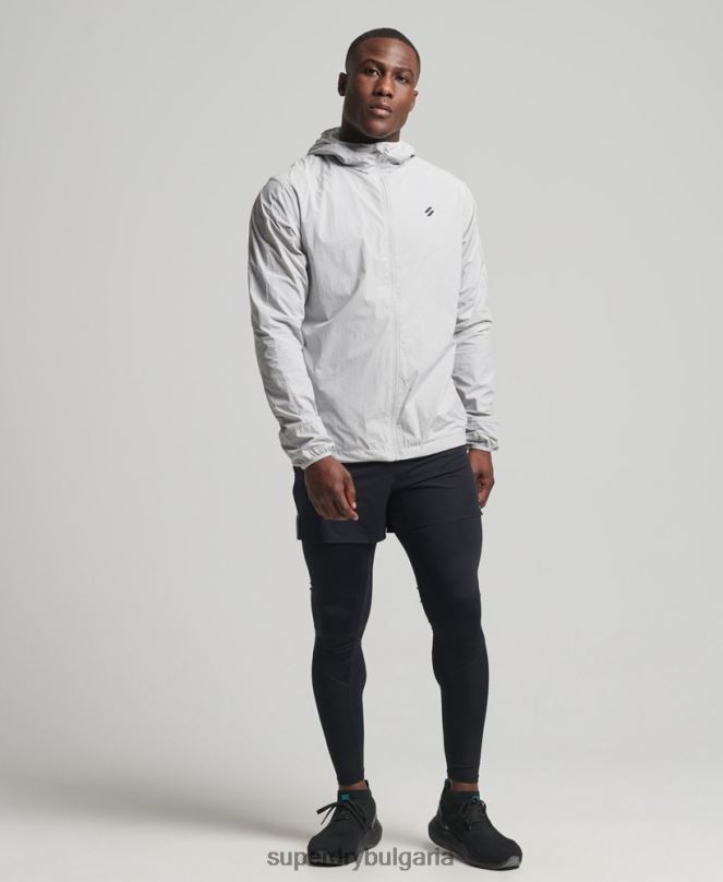 Superdry облекло N00H5389 светло сив мъже яке за бягане
