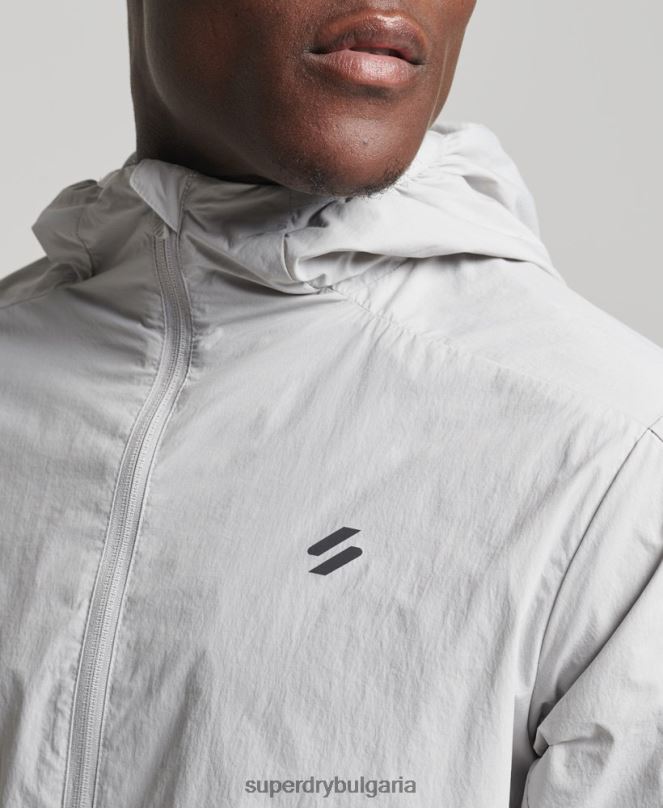 Superdry облекло N00H5389 светло сив мъже яке за бягане