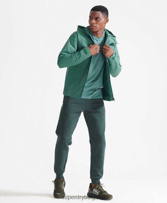Superdry облекло N00H5399 зелено мъже влак асиметрично водоустойчиво яке