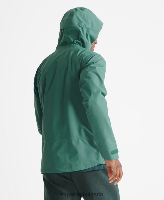 Superdry облекло N00H5399 зелено мъже влак асиметрично водоустойчиво яке