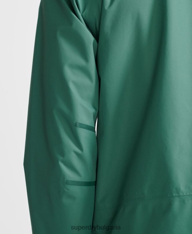 Superdry облекло N00H5399 зелено мъже влак асиметрично водоустойчиво яке