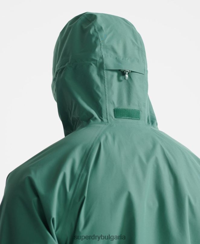 Superdry облекло N00H5399 зелено мъже влак асиметрично водоустойчиво яке