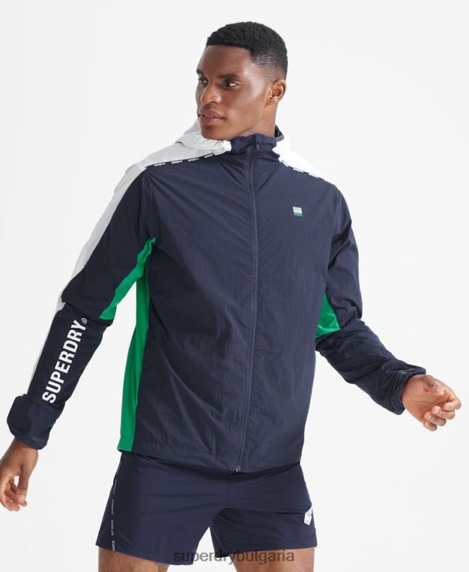 Superdry облекло N00H5400 военноморски флот мъже яке за бягане