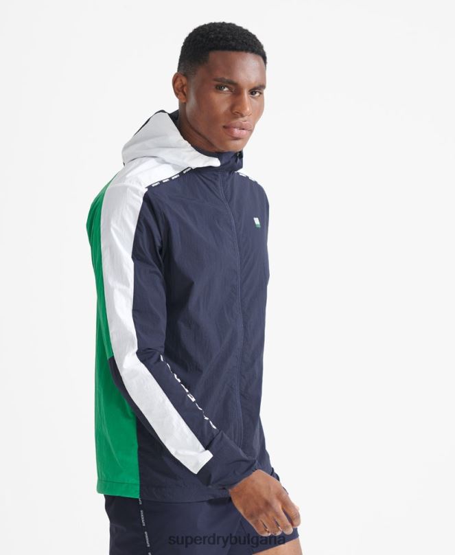 Superdry облекло N00H5400 военноморски флот мъже яке за бягане