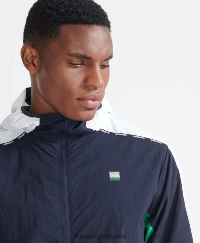Superdry облекло N00H5400 военноморски флот мъже яке за бягане