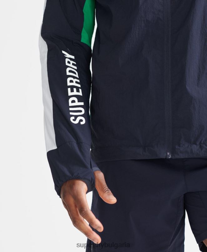 Superdry облекло N00H5400 военноморски флот мъже яке за бягане