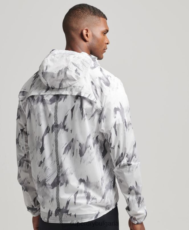 Superdry облекло N00H5401 сиво мъже run леко водоустойчиво яке