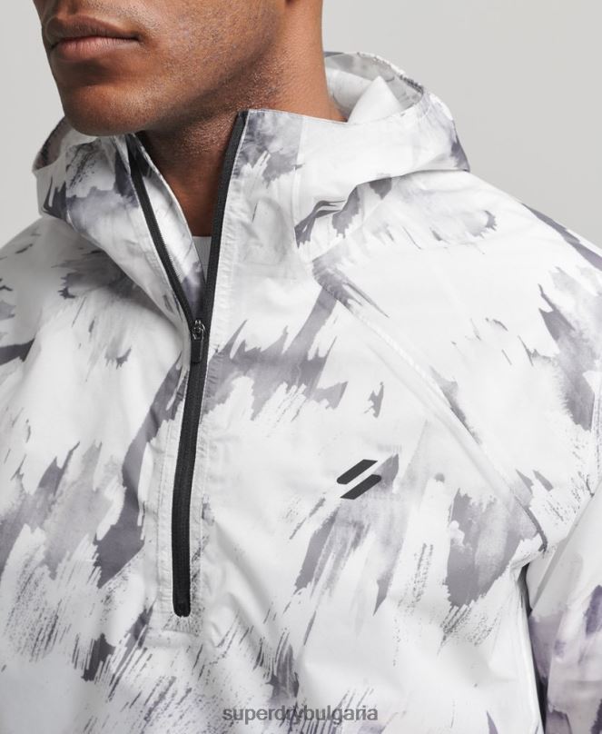 Superdry облекло N00H5401 сиво мъже run леко водоустойчиво яке