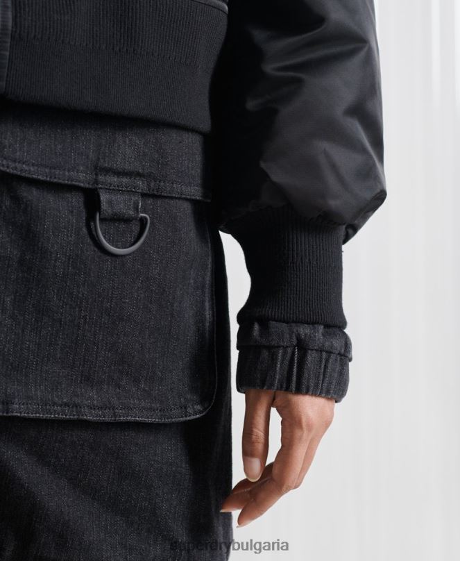 Superdry облекло N00H5555 черен мъже ограничено издание sdx двойно бомбър яке
