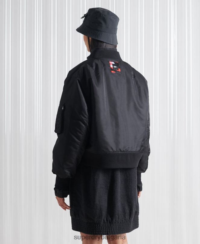 Superdry облекло N00H5555 черен мъже ограничено издание sdx двойно бомбър яке