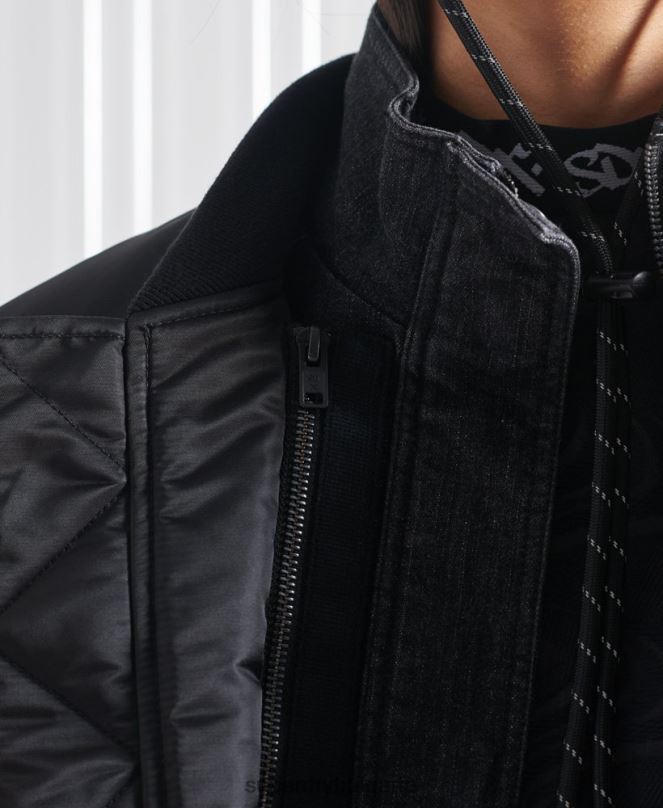 Superdry облекло N00H5555 черен мъже ограничено издание sdx двойно бомбър яке