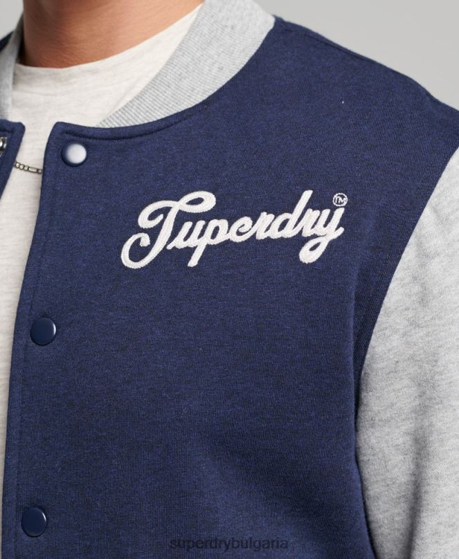Superdry облекло N00H604 военноморски флот мъже ретро колегиално бомбър яке