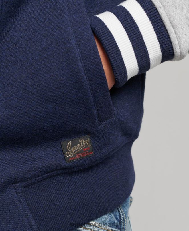 Superdry облекло N00H604 военноморски флот мъже ретро колегиално бомбър яке