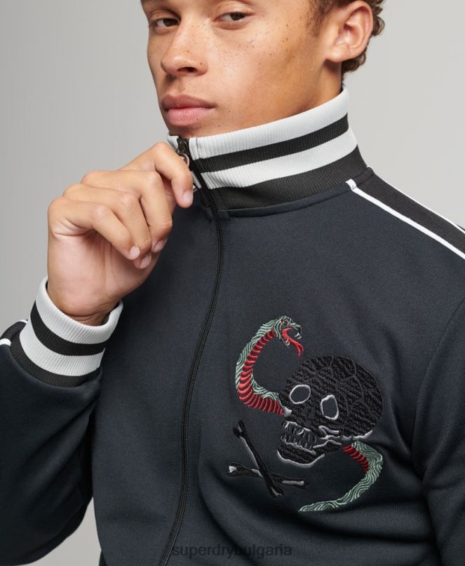 Superdry облекло N00H780 тъмно сив мъже яке с трико суика