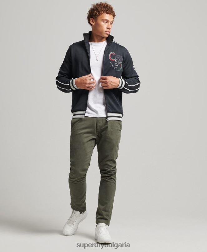 Superdry облекло N00H780 тъмно сив мъже яке с трико суика
