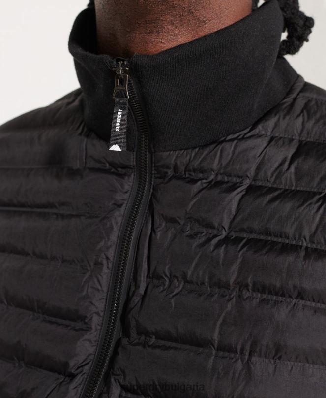 Superdry облекло N00H848 черен мъже планинско хибридно бомбър яке