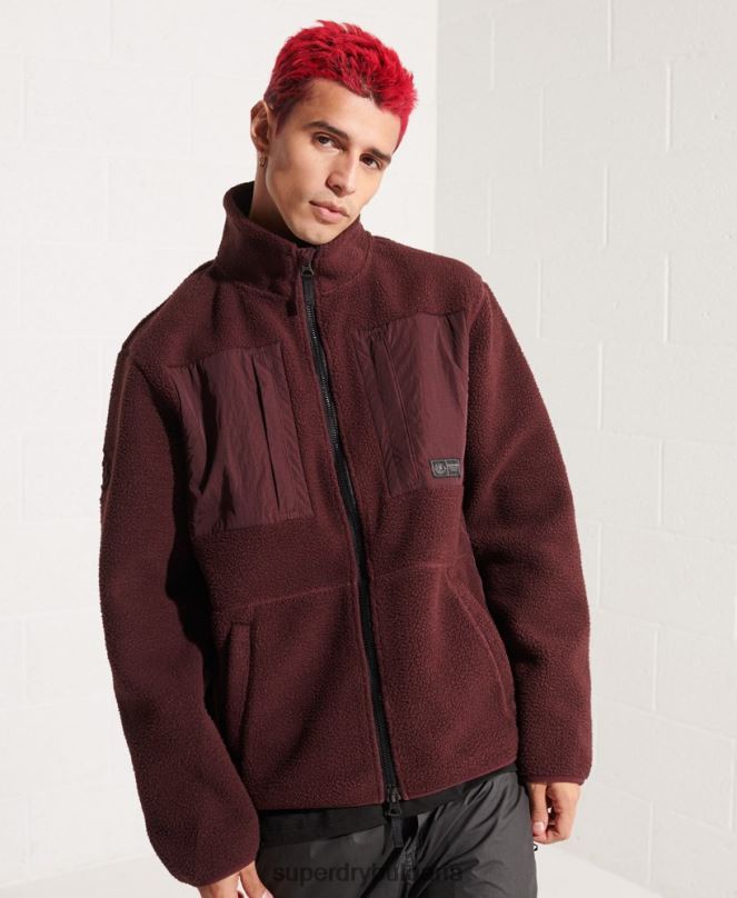 Superdry облекло N00H867 червен мъже експедиционно поларено яке