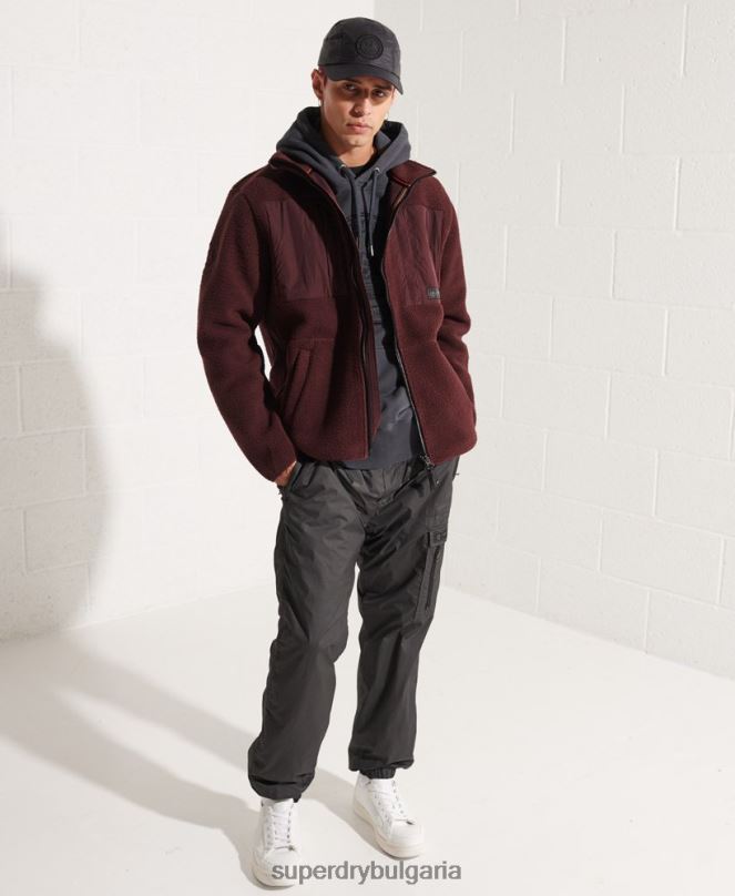 Superdry облекло N00H867 червен мъже експедиционно поларено яке