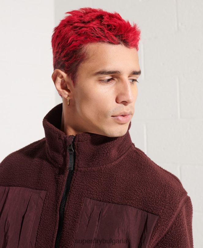 Superdry облекло N00H867 червен мъже експедиционно поларено яке