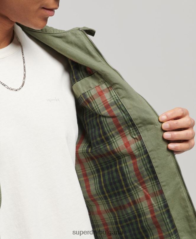 Superdry облекло N00H905 каки мъже класическо яке Харингтън