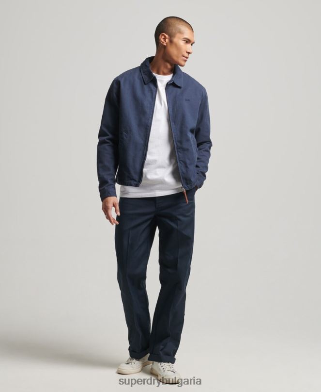 Superdry облекло N00H907 военноморски флот мъже класическо яке Харингтън