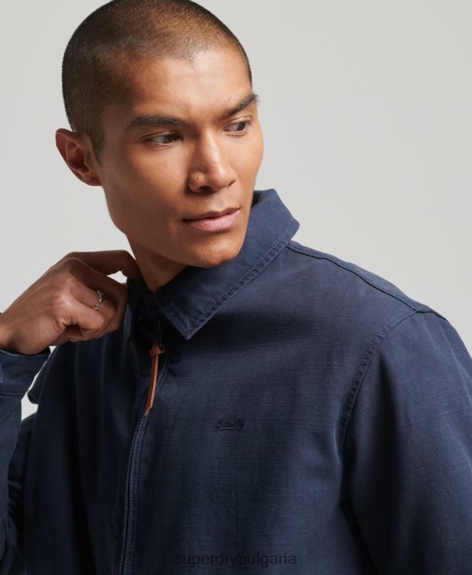 Superdry облекло N00H907 военноморски флот мъже класическо яке Харингтън