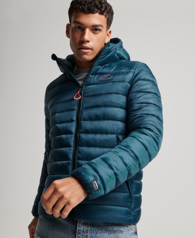Superdry облекло N00H911 син мъже леко подплатено яке