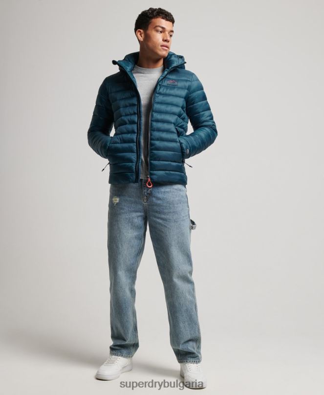 Superdry облекло N00H911 син мъже леко подплатено яке
