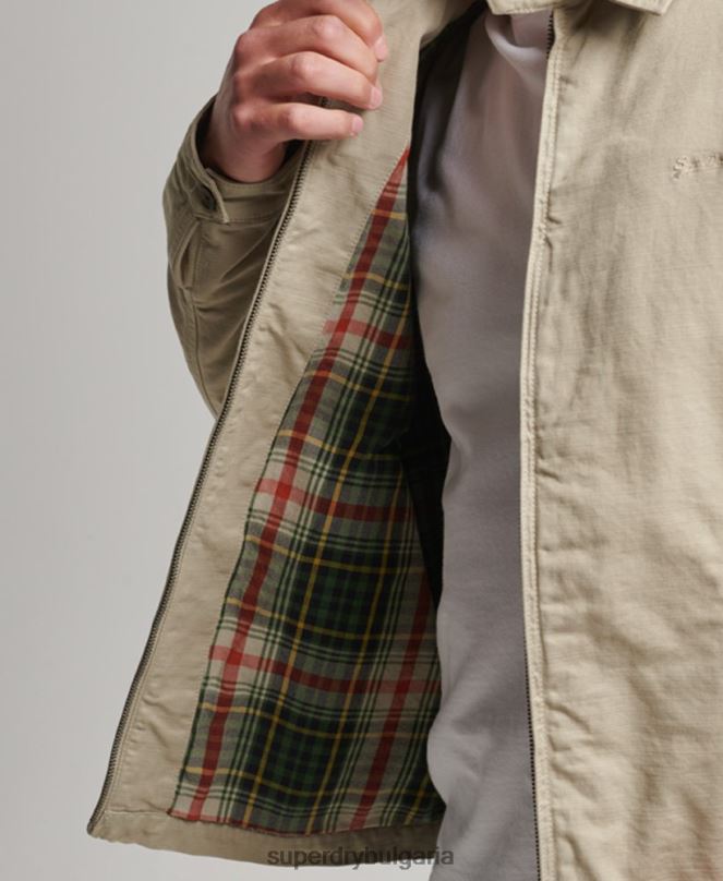 Superdry облекло N00H913 сметана мъже класическо яке Харингтън
