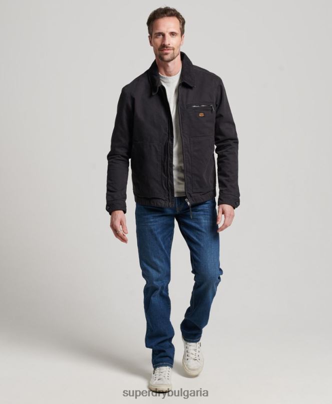 Superdry облекло N00H914 кафяво мъже винтидж яке Ranch harrington