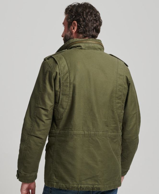 Superdry облекло N00H915 каки мъже Военно яке m65 field borg с подплата